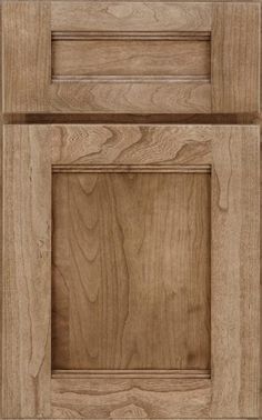 an unfinished cabinet door with wood grained finish on the front and side paneling