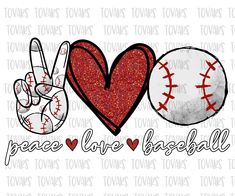 peace love baseball svg file