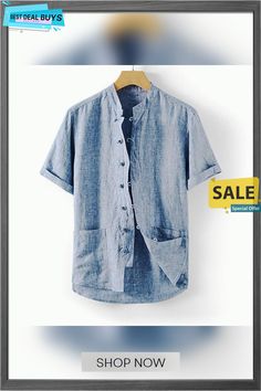 Men's Linen Shirt Summer Shirt Beach Shirt Collar Summer Short Sleeve Black White Blue Plain Casual Daily Clothing Apparel Pocket Casual Collar Summer Tops With Pockets, Summer Tops With Pockets And Casual Collar, Light Blue Casual Collar Top For Summer, Casual Summer T-shirt With Pockets, Summer Half Sleeve Shirt With Pockets, Light Blue Casual Collar Shirt For Beach, Light Blue Shirt With Pockets For Summer, Light Blue Summer Shirt With Pockets, Light Blue Casual Collar Top For Vacation