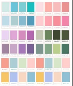 the color palette is shown in shades of pink, green and blue