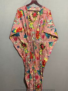 Men / Women Kaftan, Cotton Floral Kaftan, Indian Trendy Kaftan, Long Kaftan, Maxi Dress, Bikini Cover Up, Sleepwear, For To Be Moms, Gift, https://www.etsy.com/listing/1288457381/men-women-kaftan-cotton-floral-kaftan?utm_source=crowdfire&utm_medium=api&utm_campaign=api Cotton Caftan, Beach Lounge, Hand Prints, Kaftan Maxi Dress, Hospital Gown, Long Kaftan, Cotton Kaftan, Screen Printed Fabric, Kantha Quilts