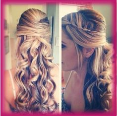 DIY Gifts for fitness fanatics | Prom Styles for Long Hair | College Lifestyles Fancy Hairstyles, Wedding Hairstyles For Long Hair, Long Hairstyles, Wedding Hair And Makeup, Homecoming Hairstyles, Half Up, Bridesmaid Hair