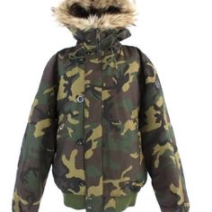 Polo Ralph Lauren Men's Green Camo Fux Trim Down Puffer Hooded Bomber Jacket Size Xlarge Brand New No Tags Khaki Windbreaker With Detachable Hood For Cold Weather, Winter Camouflage Outerwear With Double-lined Hood, Camouflage Hooded Outerwear With Double-lined Hood, Khaki Hooded Puffer Jacket With Detachable Hood, Urban Camouflage Hooded Outerwear, Winter Military Hooded Outerwear, Winter Camouflage Outdoor Parka, Military Outerwear With Adjustable Hood, Military Style Hooded Outerwear With Adjustable Hood