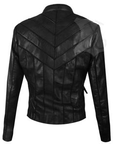 Women V-style Biker Leather Jacket Fitted Punk Leather Jacket, Punk Style Fitted Faux Leather Jacket, Fitted Faux Leather Moto Jacket, Fitted Punk Faux Leather Outerwear, Varsity Letterman Jackets, Biker Leather Jacket, Aviator Jackets, Letterman Jacket, Biker Leather