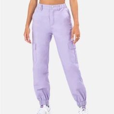 New Adika Purple Women Cargo Pants. Two Front Pockets, Two Back Pockets, Two Side Pockets. Elastic Ankle Bands. Cargo Pants American Eagle, Purple Cargo Pants, Black And White Sweatpants, Pants American Eagle, Cargo Pants Color, Graphic Sweatpants, Long Sleeve Playsuit, Girl Sweatpants, Women Cargo Pants