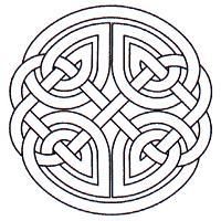 a celtic knot design in black and white