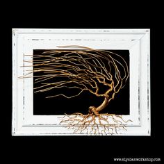 an image of a tree with its roots exposed in the frame, on a black background