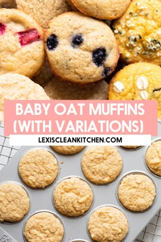 baby oat muffins with variations in the middle