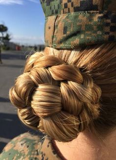 55+ Ideas For Braids Bun Military #braids Military Hairstyles, Military Female, Female Hairstyles, Short Hair Bun, Hair Bun Tutorial, Short Braids, Athletic Hairstyles