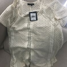 Lace Top With Trim Details Ivory Lace Top, Nanette Lepore, Ivory Lace, Trim Detail, Lace Top, Blouses, Womens Tops, Trim, Lace