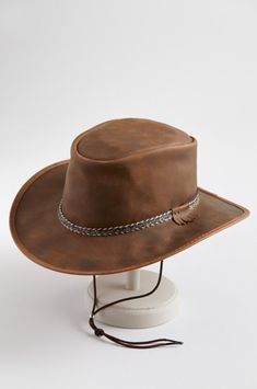 Rancher Crushable Oiled-Leather Cowboy Hat | Overland Clint Eastwood Cowboy, Cossack Hat, Cowboy Hat Styles, Hats Cowboy, Leather Cowboy Hats, Fur Hats, Rancher Hat, Women Hats, Leather Hat