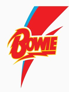 the logo for the band's upcoming album, bowe is shown in red and yellow