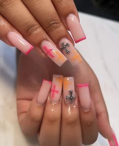 Short Birthday Set Nails, Anime Short Nail Designs, Unique Square Acrylic Nails, Kaws Short Nails, Short Baddie Nails Acrylic, Baddie Nail Art Short, Dope Nails Square, Short Dope Nails, Acrylic Nails Black Women