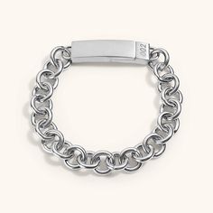 We've reimagined the traditional ID bracelet as a modern symbol of self-expression and connection. Here’s what you need to know: No-tarnish Performance Metals = a luxe bracelet you never have to take off Super secure magnetic closure so it's easy to put on Made of recycled metals for sustainability Crafted in small batches of 100 with unique edition numbers Specs & Sizing High quality stainless steel bracelet Gold version is PVD plated with 18k gold Eco-friendly: We use recycled stainless steel Modern Sterling Silver Link Bracelet, Modern Jubilee Link Bracelet, Modern Double Band Bracelet Strap Jewelry, Modern Link Chain Bracelet With Extender, Modern Everyday Chain Bracelet, Modern Stainless Steel Bracelets For Everyday, Modern Double Band Bracelet With Strap, Modern Stainless Steel Chain Bracelet With Extender, Modern White Gold Sterling Silver Bracelet For Everyday