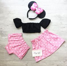 This Minnie Mouse inspired top and skirt set is perfect for any little girl!
 
♡ GORGEOUS HANDMADE ITEMS FOR YOUR LITTLE MISS. ( Size 0000 - 5 years.)
♡ This is item is made to order.
♡ Fabric pattern placement and shape may be different than to images shown.
♡ WASHING CARE -We highly recommend hand washing this item to maintain its quality life, though it has been tried and tested in a machine wash, ensuring you use a wash mesh bag on gentle cycle. Tas Louis Vuitton, Minnie Mouse Outfit, Minnie Mouse Birthday Outfit, Mickey Mouse Costume, Mouse Outfit, Minnie Mouse Outfits, Disney World Outfits, Mouse Costume, Winter Outfits For Girls