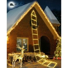 a house decorated with christmas lights and decorations