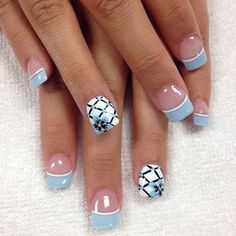 "This blue is for you because that bud is a dud " Photo taken by @professionalnailss on Instagram, pinned via the InstaPin iOS App! http://www.instapinapp.com (05/28/2016) French Manicure Nail Designs, Manicure Nail Designs, French Manicure Nails, Nail Art Designs Summer, Manicure Nails, Super Nails, Nails French, Gel Nail Designs