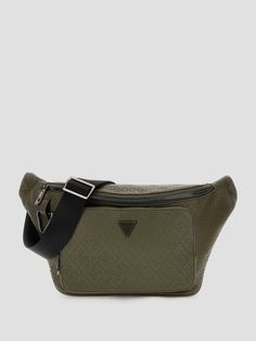 Faux-leather bum bag Diamond debossed Quattro G pattern Silver-tone hardware and enamel signature emblem Compact trapezoid silhouette Single-compartment construction Front exterior zip pocket Top zip closure Adjustable webbed canvas belt strap 14"W x 8"H x 4"D Contains recycled materials Pocket Top, Bum Bag, Wallet Bag, Green Bag, Zip Pockets, Style Icons, Silver Tone, Faux Leather, Mens Accessories