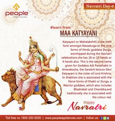 an advertisement for navrit day with the message'learn from maa kartayani '