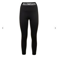 Women Balenciaga Leggings Size Medium Stretch Polyester Jersey Leggings. Jacquard Logo At Elasticized Waistband Contrast Stitching In Gray 80% Polyester, 20% Elastane. Made In Italy. Black Bottoms With Logo Waistband In Elastane, Black Bottoms With Logo Waistband, Black Athleisure Pants With Logo Waistband, Balenciaga Leggings, Balenciaga Pants, Jersey Leggings, Balenciaga Black, Contrast Stitch, Black Leggings