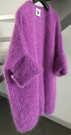 Cottage Sweater, Cardigan Oversized, Fuzzy Cardigan, Radiant Orchid, Sweater Knitting, Mohair Cardigan, Chunky Cardigan, Knitwear Fashion