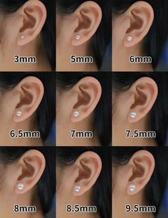 Pearls are a wonder of jewelry, as even a half-millimeter difference in size can significantly affect the overall look. 5-6mm and 6.5-7mm pearls are the ideal size for simple stud earrings, with 5-6mm being perfect for small earlobes and 6.5-7mm being suitable for larger faces. 7.5-8mm pearls are great for larger earlobes, and are perfect for big, round or square-shaped faces. Real Pearl Jewellery, Diy Earrings Easy, Real Pearl Earrings, Jewelry Knowledge, Being Perfect, Beads Craft Jewelry, Diy Jewelry Necklace, Fancy Jewellery Designs, Simple Stud Earrings