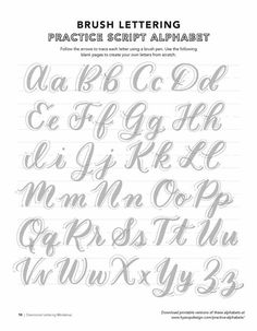 the brush lettering practice script alphabet