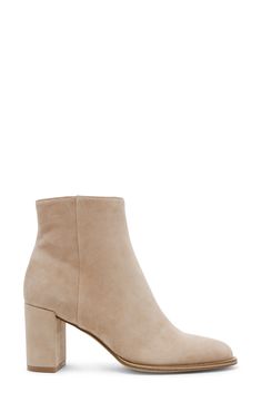 An almond toe and wrapped block heel balance a versatile bootie fashioned with a side zipper for easy entry. 3" heel Side zip closure Leather upper/synthetic lining and sole Imported Tan Booties, Tan Heels, Girls Wardrobe, Gossip Girl, Christmas List, Bootie, Side Zipper, Side Zip, Steve Madden