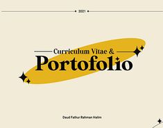 a yellow and black logo with the words,'curetium viae & portoffolio '