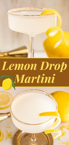 the lemon drop martini is ready to be served