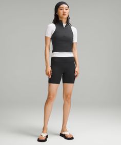 This not-so-basic base layer is made to move with you. Layer it up or show it off-either way, it's fully lined for max coverage and all-day comfort. Designed for Casual. Contours your body:Not too short, not too long, just right around the waistband. Front zipper closure makes it easy to put on and take off. Lululemon Compression Training Tops, Lululemon Sporty Activewear For Spring, Lululemon Spring Athleisure Activewear, Lululemon Compression Workout Tops, Casual Fitted Activewear For Layering, Lululemon Casual Activewear With Medium Support, Versatile Lululemon Tops For Spring, Spring Sports Activewear By Lululemon, Spring Lululemon Activewear For Sports