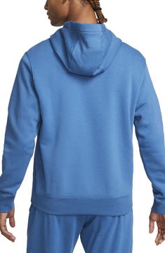 Cotton-rich fleece keeps you comfy in a street-ready hoodie with a bold Swoosh logo on the chest. 26" length (size Medium) Drawstring hood Long sleeves 80% cotton, 20% polyester Machine wash, tumble dry Imported Marina Blue, Swoosh Logo, Nike Sportswear, Under Armour, Nordstrom, Long Sleeves, Size Medium, Nike, ? Logo