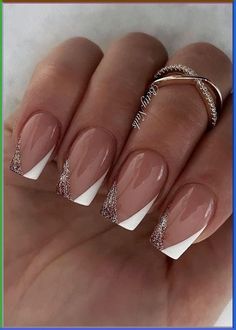 New Year Nails Coffin Shape, Short Nail Inspo For New Years, Short Almond Acrylic Nails New Years, New Year’s Eve Nails Short Square, New Years Nail Designs French Tips, Short Nails Inspiration New Year, Simple Short Nail Designs New Years, New Years Nails Simple Classy, New Year Nail Inspiration