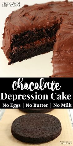 This chocolate cake recipe was popular during the 1930s when staples were scarce. It doesn't use eggs, butter, or milk. Also called chocolate crazy cake or chocolate wacky cake. Chocolate Cake No Eggs, Chocolate Wacky Cake, Chocolate Crazy Cake, Diet Cake, Allergy Recipes, Dessert Breads, Eggless Chocolate Cake, Sunshine Cake