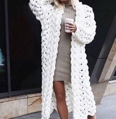 White Wool Coat, White Knit Cardigan, Cardigan Oversized, Pullover Mode, Oversized Knit Cardigan, Coat White, Blanket Sweater, Cardigan White, Chunky Knit Blanket