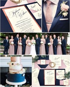 a collage of photos showing different types of wedding attire and colors, including blue, pink