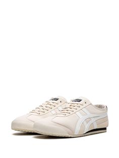 Onitsuka Tiger Mexico 66 "Birch/White" Sneakers - Farfetch Sporty Off White Lace-up Sneakers, Classic Beige Sneakers For Streetwear, Off-white Sneakers For Streetwear, Beige Sneakers With Vulcanized Sole For Sports, Beige Custom Sneakers With Contrast Sole, Off White Low-top Sneakers For Streetwear, Off-white Low-top Sneakers For Streetwear, Classic Off White Sneakers For Streetwear, Classic Off-white Sneakers For Streetwear