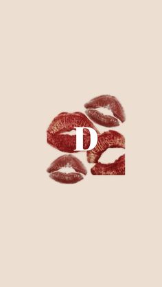 three red lips with the letter d on them