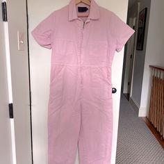 100% Cotton. Pink. Relaxed Structured Fit. Pink Overalls, Pant Jumpsuit, Jumpsuit Romper, Overalls, Pants For Women, Jumpsuit, Rompers, Pants, Women Shopping