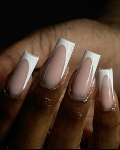 Full Set French Nails Acrylics, Half French Tip Nails Half Solid, Medium French Nails, French Nails Medium Length, Medium Length French Tip Nails, French Nails Natural, Square Nails Ideas Medium, Franche Nails, Deep French Tip Nails