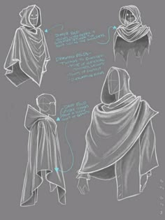 the instructions for how to wear a shawl with hoods and capes on