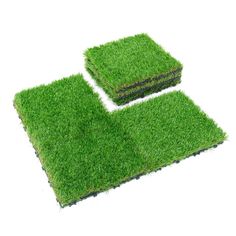 two pieces of green grass on top of each other