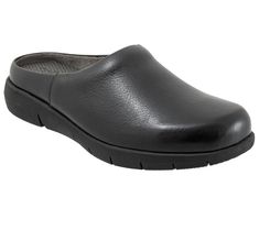 With its sleek, uncomplicated silhouette, a stretchy elastic gore entry, and a cushioned footbed for all-day comfort, the Andria is a versatile leather clog that pairs well with anything from office slacks to your favorite casual denim. From Softwalk. Modern Clogs With Cushioned Footbed For Work, Leather Slip-on Clogs With Arch Support, Synthetic Slip-on Clogs With Removable Insole, Comfortable Leather Clogs With Ortholite Insole, Comfortable Clogs With Leather Sole For Work, Slip-on Synthetic Clogs With Leather Footbed, Synthetic Clogs With Leather Sole For Work, Workwear Synthetic Clogs With Leather Sole, Comfortable Slip-on Clogs With Removable Insole