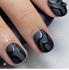 Tomboy Nail Designs, Male Gel Nails, Simple Nail Ideas Black, Short Nail Designs Matte, Masculine Nails Designs, Men’s Nails Design, Short Masc Nails, Tomboy Nails Ideas, Goth Nails Short