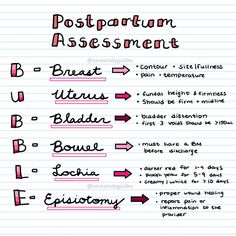 a handwritten poster with the words postpartumi and an arrow pointing to each other