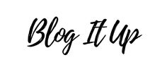 the word blog it up written in black ink