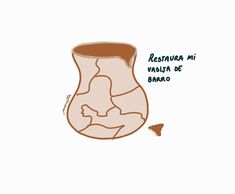 a drawing of a vase with an image of a baby in it's belly