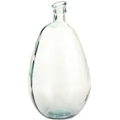 a clear glass vase is shown against a white background