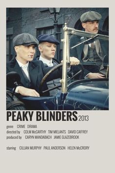 the poster for peaky binders 2013 shows two men sitting in an old car