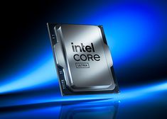 the intel core logo is shown on top of a hard drive in this image, it appears to be blue